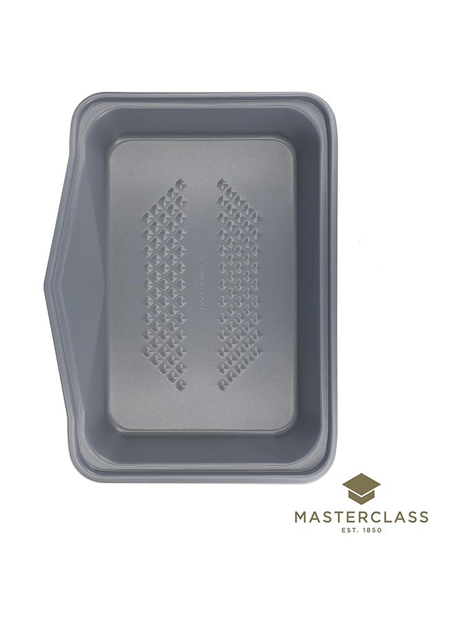 MASTERCLASS - MasterClass Smart Ceramic Large Roasting Tin with Robust Non Stick Coating, Carbon Steel, 41.5 x 31.5cm Stackable Deep Roaster Tray - Image 1