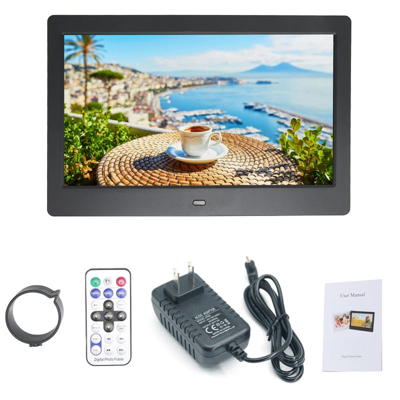 إطار صور رقمي HD بحجم 10 إنش مع موسيقى وفيديو وإعلانات متكررة 7 ألبومات رقمية بشاشة LED - Image 3