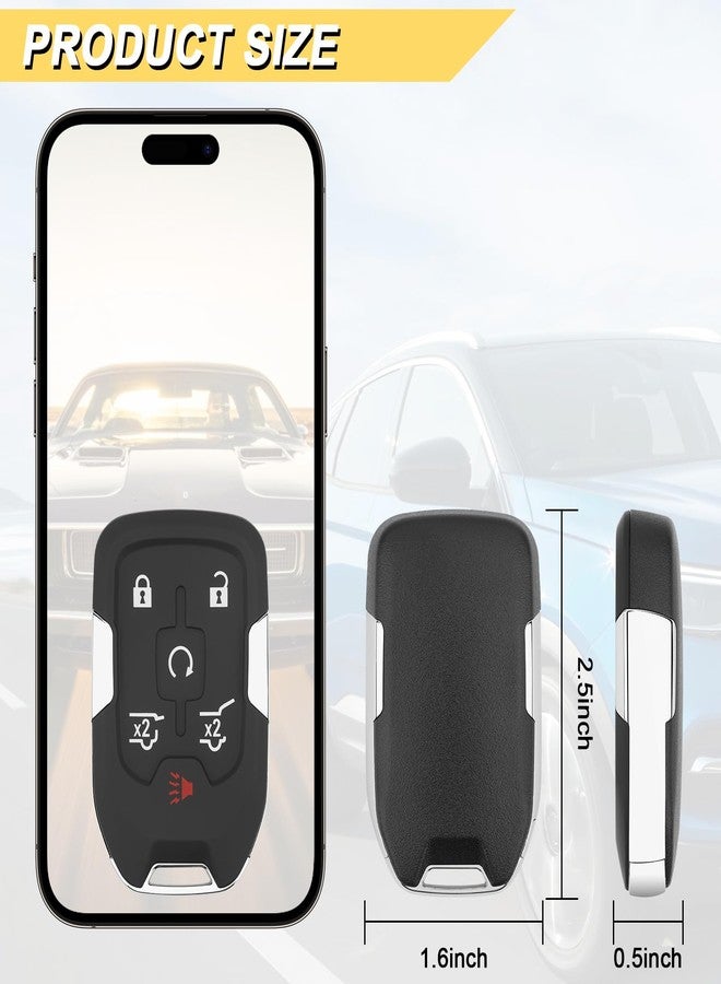 Vurkcy Key Fob Replacement for 2015-2020 Chevy Suburban Tahoe/ 15-20 GMC Yukon and Yukon XL Car Keyless Entry Remote Control,HYQ1AA,6 Buttons,2Pcs,2Pcs - Image 4