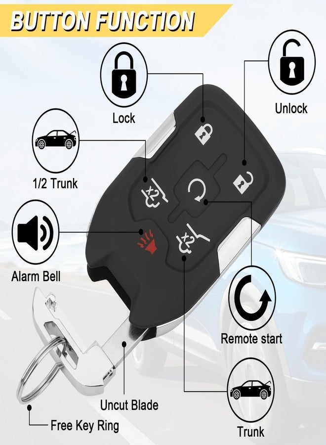Vurkcy Key Fob Replacement for 2015-2020 Chevy Suburban Tahoe/ 15-20 GMC Yukon and Yukon XL Car Keyless Entry Remote Control,HYQ1AA,6 Buttons,2Pcs,2Pcs - Image 3