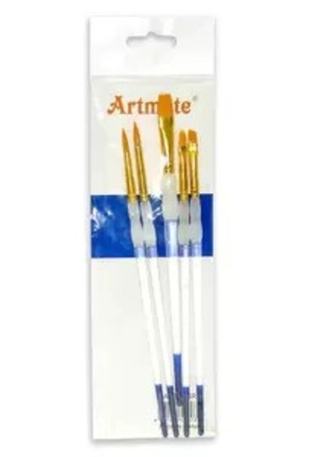 آرتمايت فرش ارتميت للرسم بألوان متنوعة (3 فرش دائرية و2 فرشاة مسطحة) - Jiabbz-5sr1