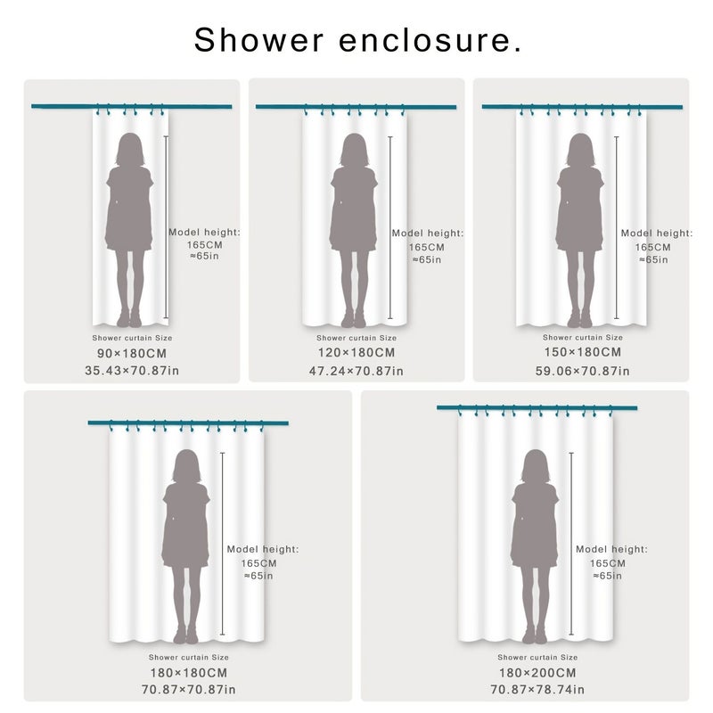Solid Color Waffle Pattern Polyester Shower Curtain 180x200cm with Hooks for Bathroom Decorative Partition Multiple Scenarios White - Image 2