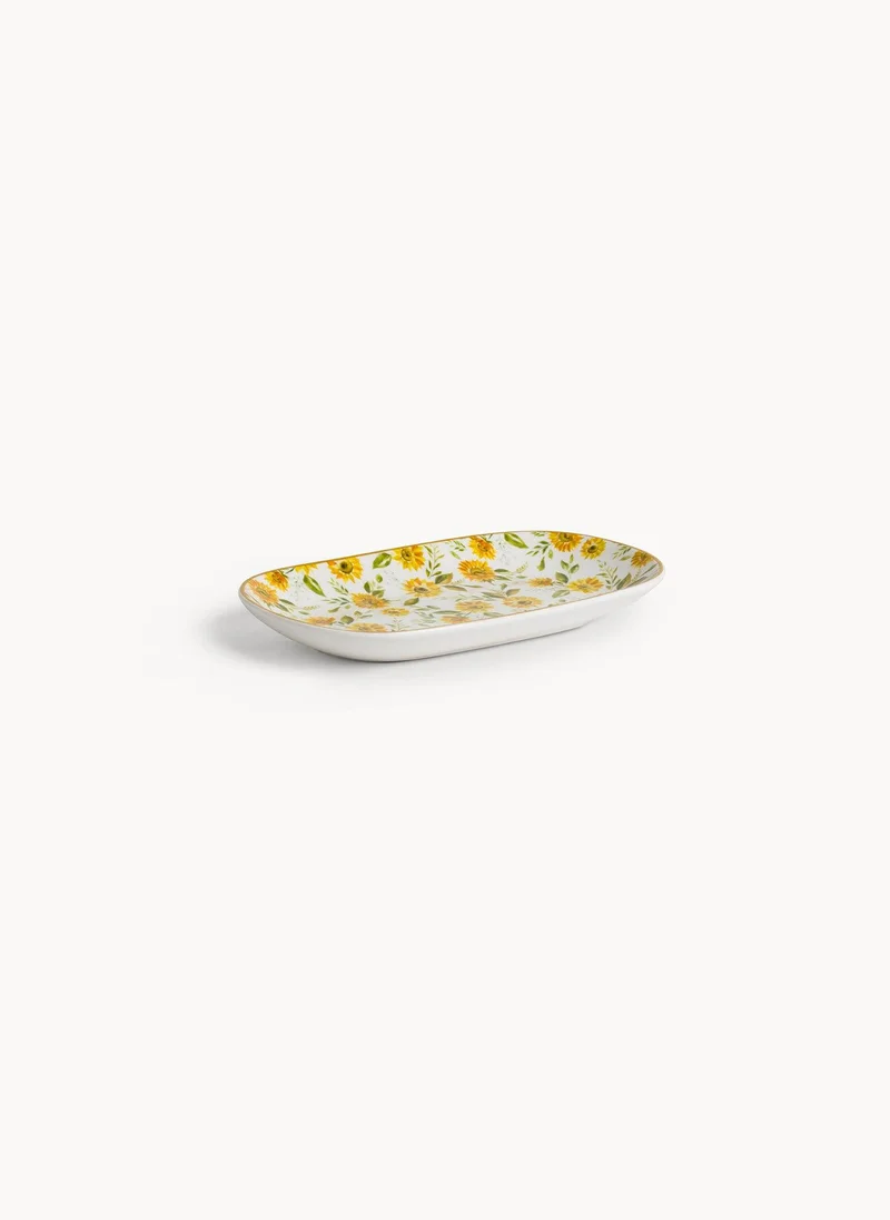 سيمبلي كيتشن Sunflower Bone China Oval Saucer Stylish Tableware