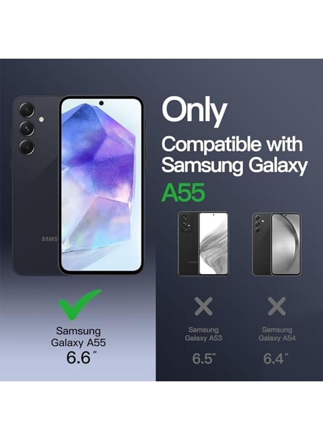جي تيك جراب غير لامع لهاتف Samsung Galaxy A55 5G مع ظهر شفاف واقٍ رفيع مضاد لبصمات الأصابع باللون الأسود - Image 2
