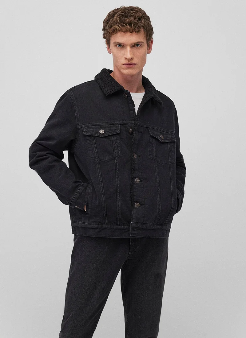 Mavi Zander Black Sherpa Classic Denim Jacket