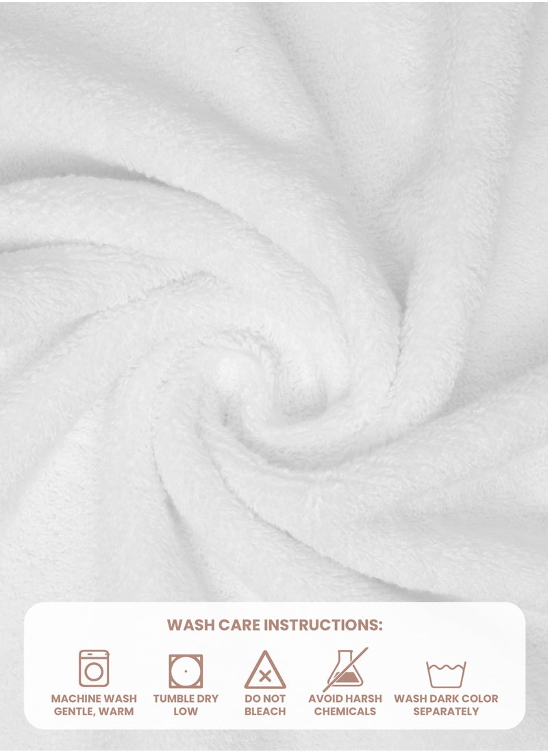 REZLAN UAE REZLAN Luxury 8-Piece Towel Set - 2 Bath (70×144 cm), 2 Hand (40×60 cm) & 4 Face (30×30 cm) - 550 GSM Premium Cotton - WHITE  - Image 3