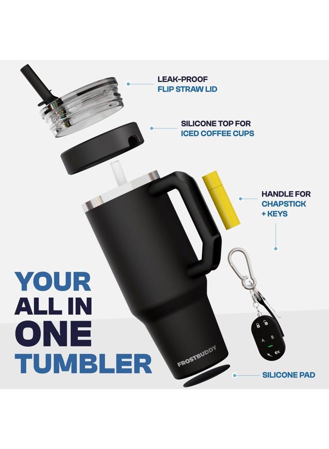 Frost Buddy Thicc Buddy - 40 oz Stainless Steel Vacuum Insulated Tumbler with Lid and Straw for Water - Travel Mug Cupholder Friendly - Gifts for Women Men Him Her (Silver Sleigh) - Image 3