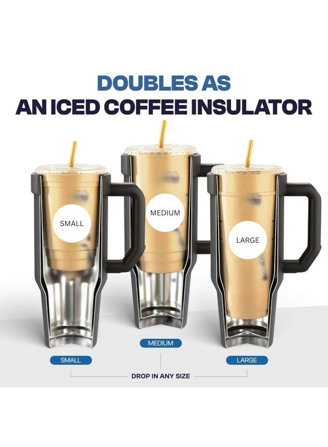 Frost Buddy Thicc Buddy - 40 oz Stainless Steel Vacuum Insulated Tumbler with Lid and Straw for Water - Travel Mug Cupholder Friendly - Gifts for Women Men Him Her (Silver Sleigh) - Image 5
