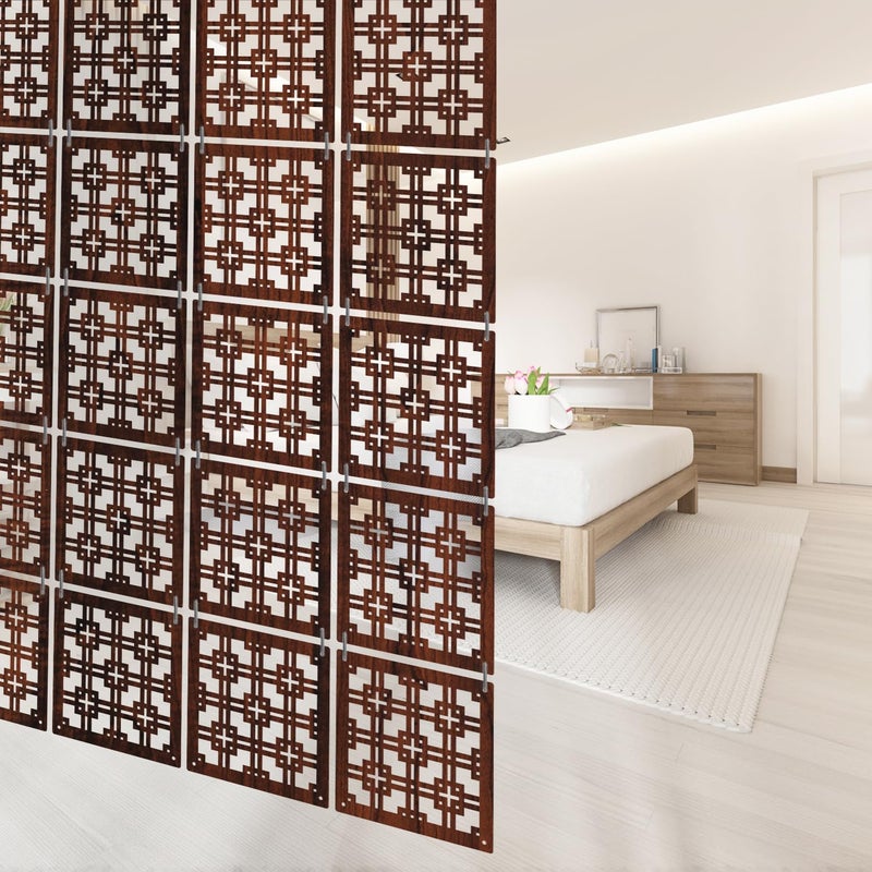 Olive Tree Olive Tree 12Pcs Hanging Room Divider Panel Modern Hanging Screen Partition for Home Decoration Living Room 115 x 115 12 PanelsOTD7096  - Image 1