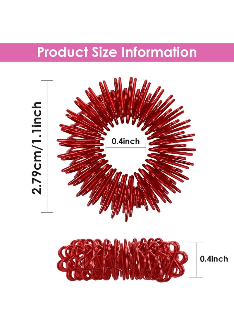 إسكدنيا 8 قطع من حلقات الأصابع الحسية المسننة، مجموعة حلقات الضغط الإبري المسننة للغاية من أجل تخفيف التوتر الصامت والتدليك لتحسين الدورة الدموية - Image 3
