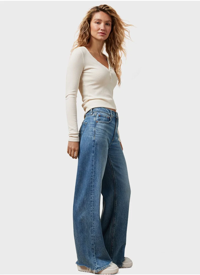 امريكان ايجل High Waist Wide Leg Jeans