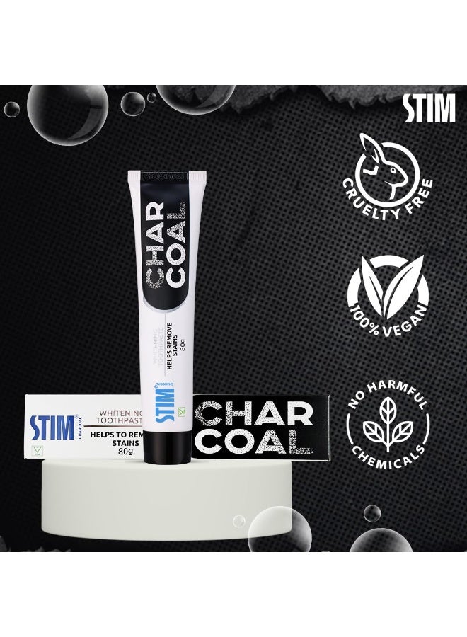 STIM Charcoal Toothpaste For Natural Whitening (80g) Pack of 3 - Image 4