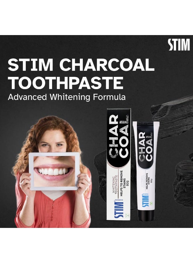 STIM Charcoal Toothpaste For Natural Whitening (80g) Pack of 3 - Image 3