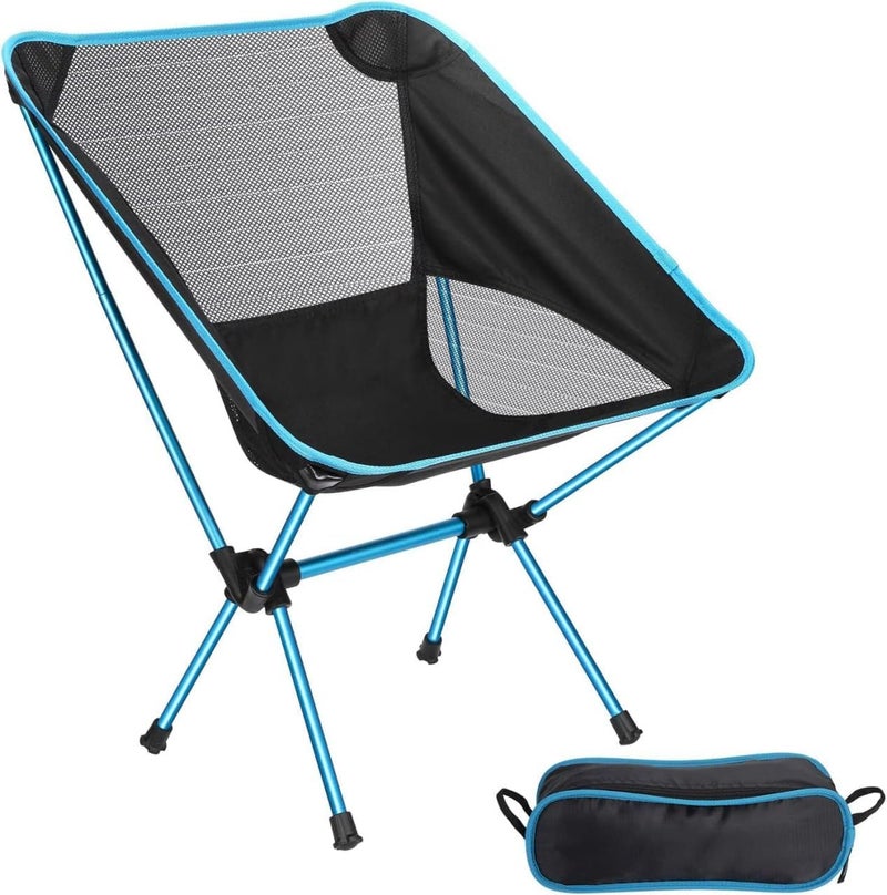 TERXA Folding Camping Chair Portable Beach Chair for TravelBackpackingHikingPicnicFishing Lightweight Chair with Carry Bag Travel Tool Accessories Pack of 1Multicolor