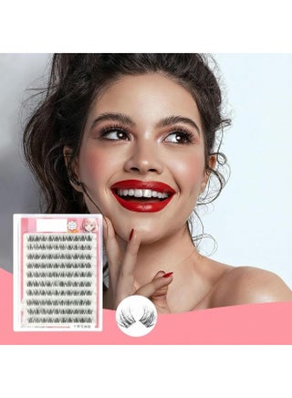Self-Adhesive Lash Clusters, 100 Pre-Glued Wispy Curl Lashes, Reusable Press-On Eyelashes for Natural and Fluffy Look, No Glue Needed, Easy to Apply - view 5