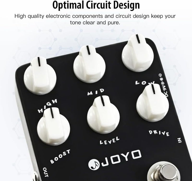 JOYO Metal Distortion Pedal with 3 Band EQ and Low-Mid-High Gain Boost for Electric Guitar Effect - Bypass (Extreme Metal JF-17) Flexible use switching - Image 3