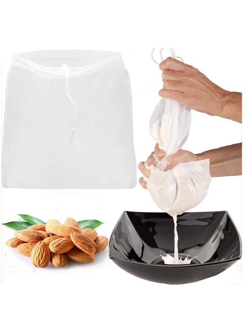RTYY 3 Pcs Pro Quality Nut Milk Bag - Large Size Commercial Grade - Reusable Almond Milk Bag & All Purpose Food Strainer - 200Mesh 75Micron 20*30CM Fine Mesh Nylon Cheesecloth & Cold Brew Coffee Filter  - Image 1