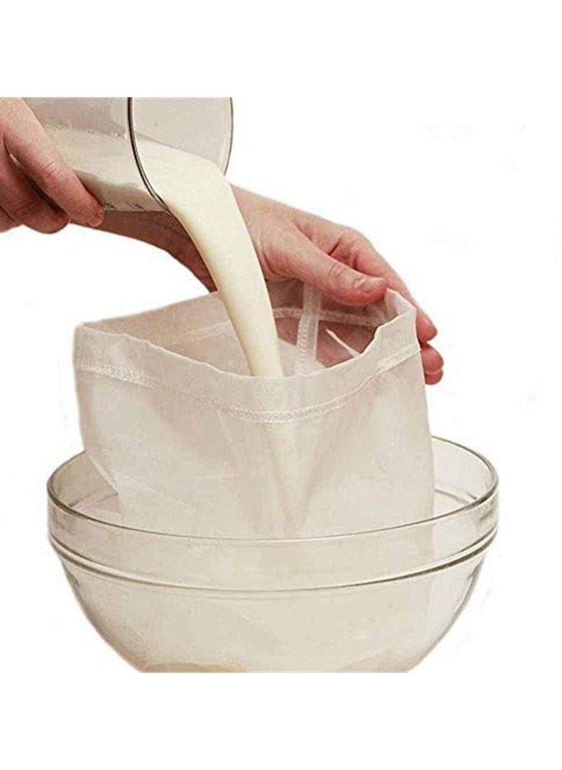 RTYY 3 Pcs Pro Quality Nut Milk Bag - Large Size Commercial Grade - Reusable Almond Milk Bag & All Purpose Food Strainer - 200Mesh 75Micron 20*30CM Fine Mesh Nylon Cheesecloth & Cold Brew Coffee Filter  - Image 4