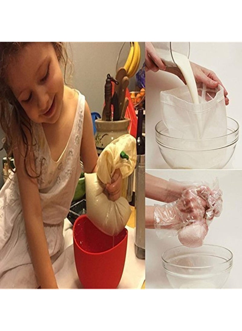 RTYY 3 Pcs Pro Quality Nut Milk Bag - Large Size Commercial Grade - Reusable Almond Milk Bag & All Purpose Food Strainer - 200Mesh 75Micron 20*30CM Fine Mesh Nylon Cheesecloth & Cold Brew Coffee Filter  - Image 5