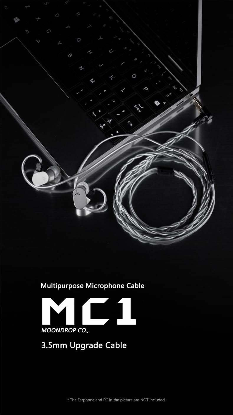 Moondrop MC1 Multipurpose Microphone Cable 35mm Earphone Upgrade Cable Microphone 078mm2pin - Image 3