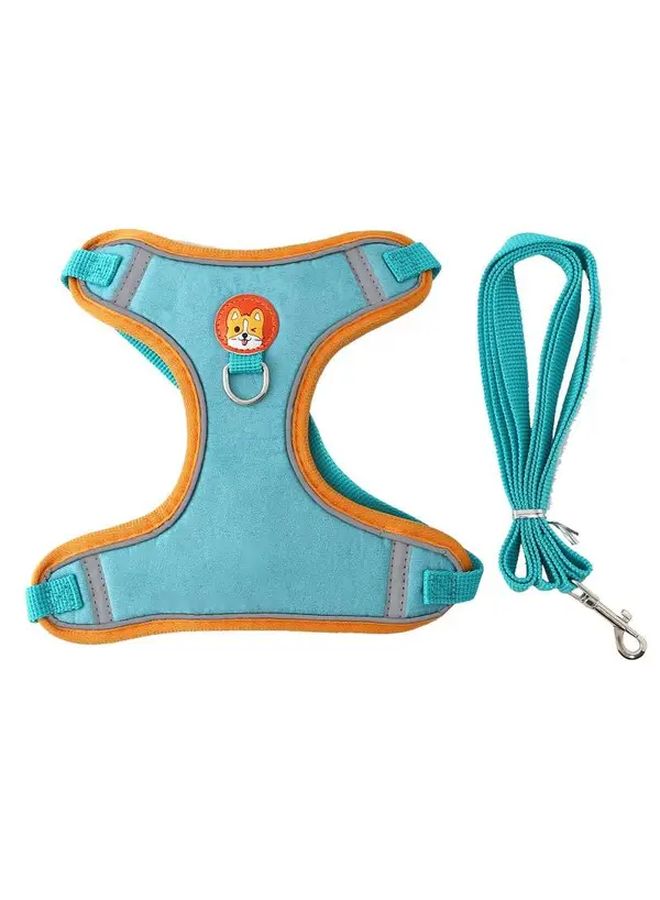 Orange Adjustable Dog Harness and Leash Set for Small Breeds Reflective Durable Outdoor Walking - Image 5