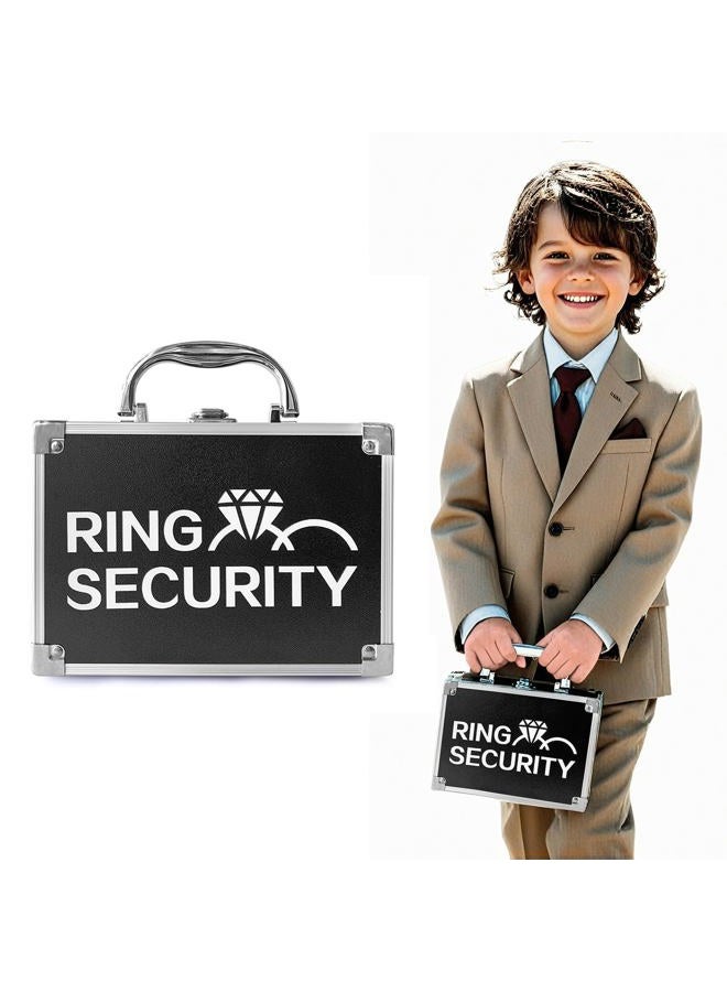 COSLANLEE Ring Bearer Security Briefcase with Holder Pad, Wedding Security Case Buckle Portable Ring Box for Proposal Ceremony, Special Agent Guard Protector for Boys to Carry - Image 1