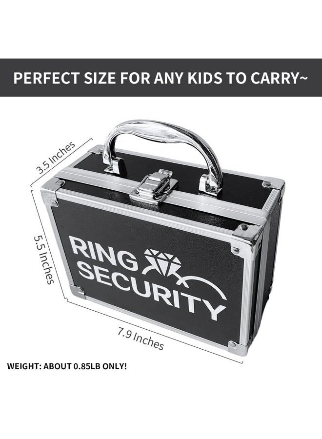 COSLANLEE Ring Bearer Security Briefcase with Holder Pad, Wedding Security Case Buckle Portable Ring Box for Proposal Ceremony, Special Agent Guard Protector for Boys to Carry - Image 2