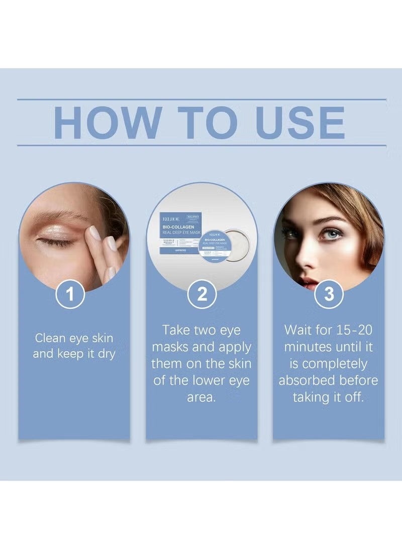 إيلهو بقع العين الكولاجين الحيوي - 30 أزواج 丨 تحت بقع العين للدوائر المظلمة ، والتنفخ ، والخطوط الدقيقة 丨 مع الكولاجين النباتي ، حمض الهيالورونيك ، نياسيناميد ، فيتامين إي 丨 ترطيب، مكافحة الشيخوخة 丨 العناية بالبشرة الكورية - Image 4