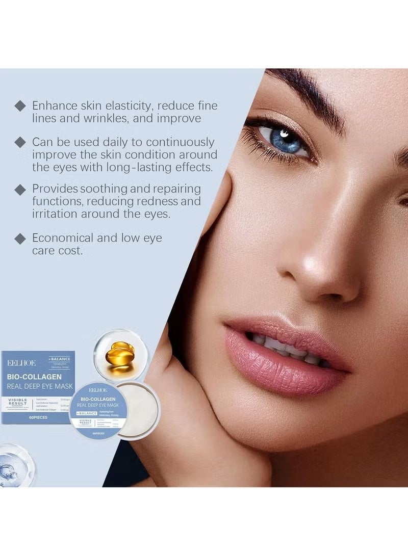 إيلهو بقع العين الكولاجين الحيوي - 30 أزواج 丨 تحت بقع العين للدوائر المظلمة ، والتنفخ ، والخطوط الدقيقة 丨 مع الكولاجين النباتي ، حمض الهيالورونيك ، نياسيناميد ، فيتامين إي 丨 ترطيب، مكافحة الشيخوخة 丨 العناية بالبشرة الكورية - Image 5