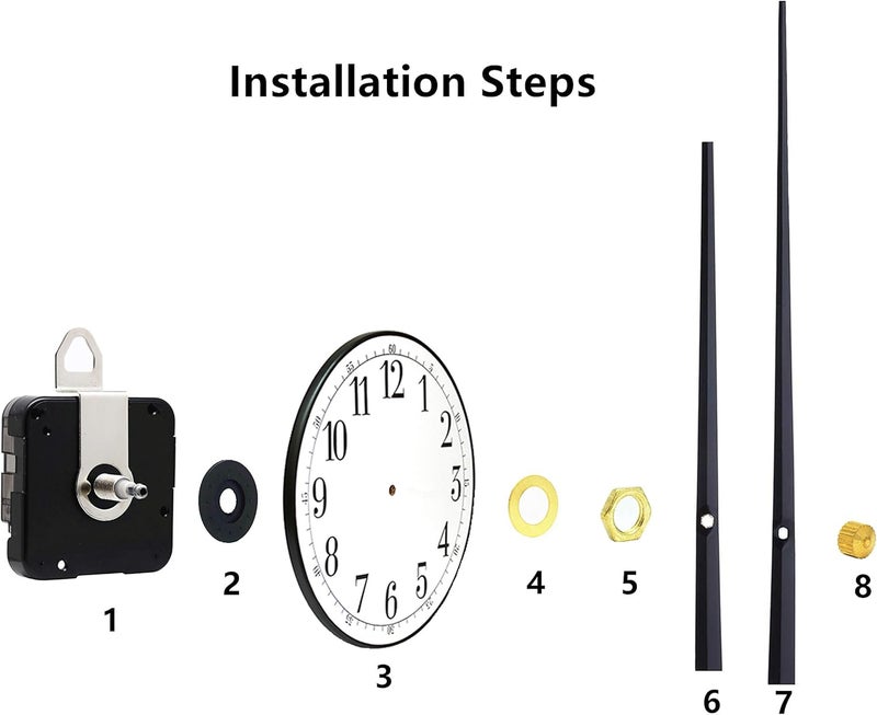 TIKROUND Youngtown 12888 High Torque Quartz Clock Movement Replacement Parts with 312 mm/ 12.3 Inch Long Spade Hands - Image 5