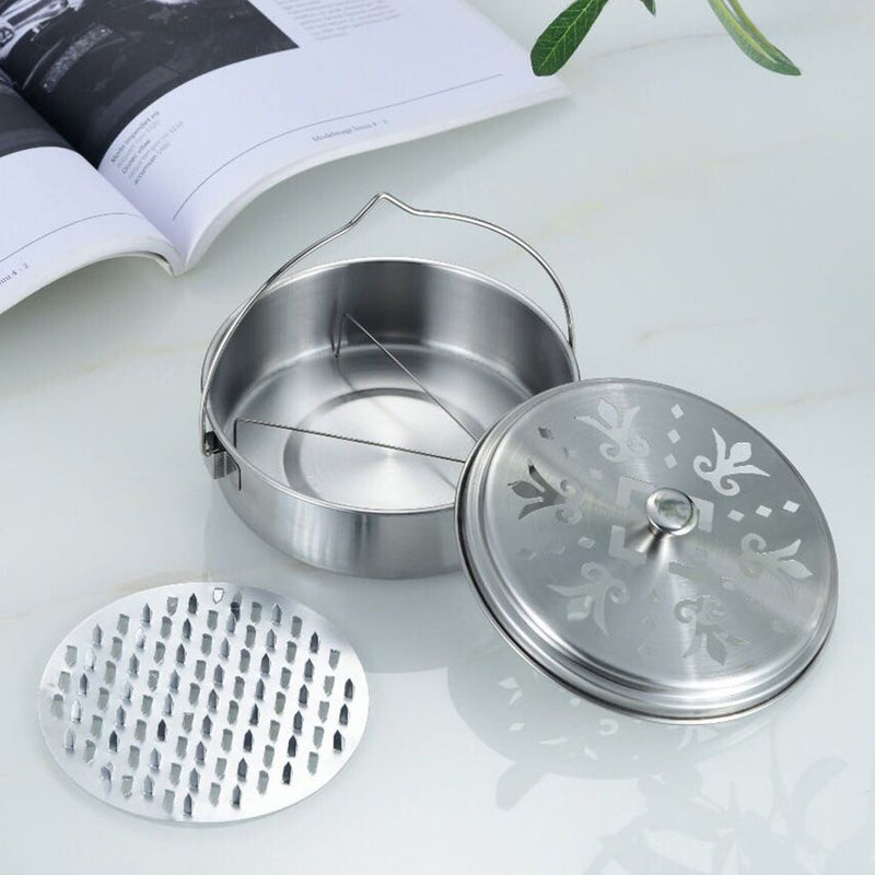 2pcs Handheld Incense Burner Stainless Steel Incense Holder Circle Incense Container - Image 4