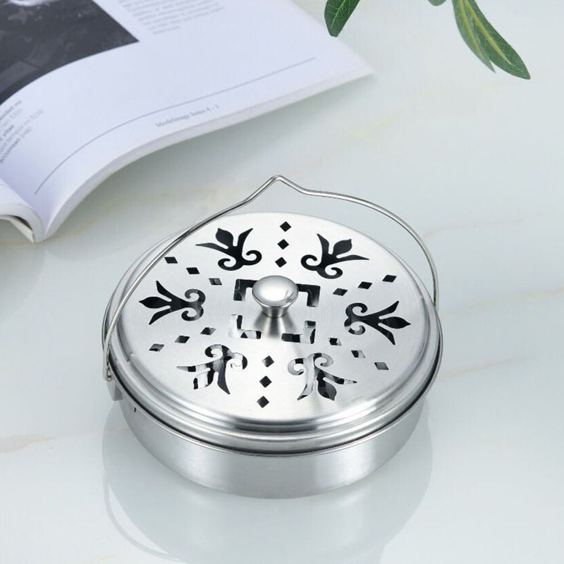 2pcs Handheld Incense Burner Stainless Steel Incense Holder Circle Incense Container - Image 2
