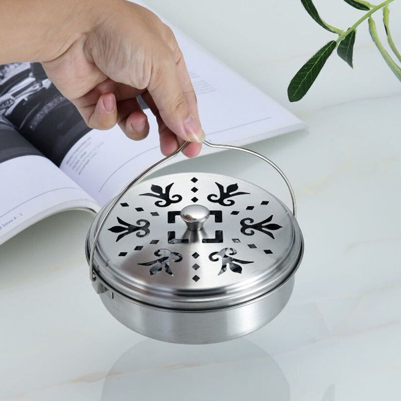 2pcs Handheld Incense Burner Stainless Steel Incense Holder Circle Incense Container - Image 3