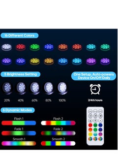 Submersible LED Lights, IP68 Waterproof Pool Light with Suction Cup, Remote, 16 Colors Changing Rechargeable Underwater Lights for Pool, Hot Tub, Aquarium, Pond, Party, Vase, 2 Pcs - pzsku/ZD439A3A1DA029DB98DB5Z/45/_/1724773935/52234589-a5b7-4dfd-85a7-cd4f40285daa