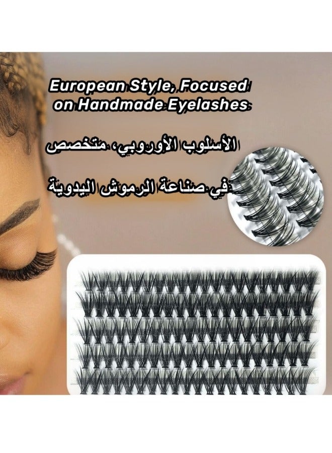 Dense Eyelashes, 5 Rows Pack, European Style Individual Lash Extensions, 10-14mm, Classic Matte Black, Natural Faux Mink, Easy and Convenient for Instant Big Eye Effect - Image 1