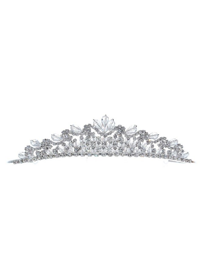 SAMKY Bridal Headpieces Rhinestone Crystal Wedding Tiara For Women Royal Bride Accessories  - Image 1