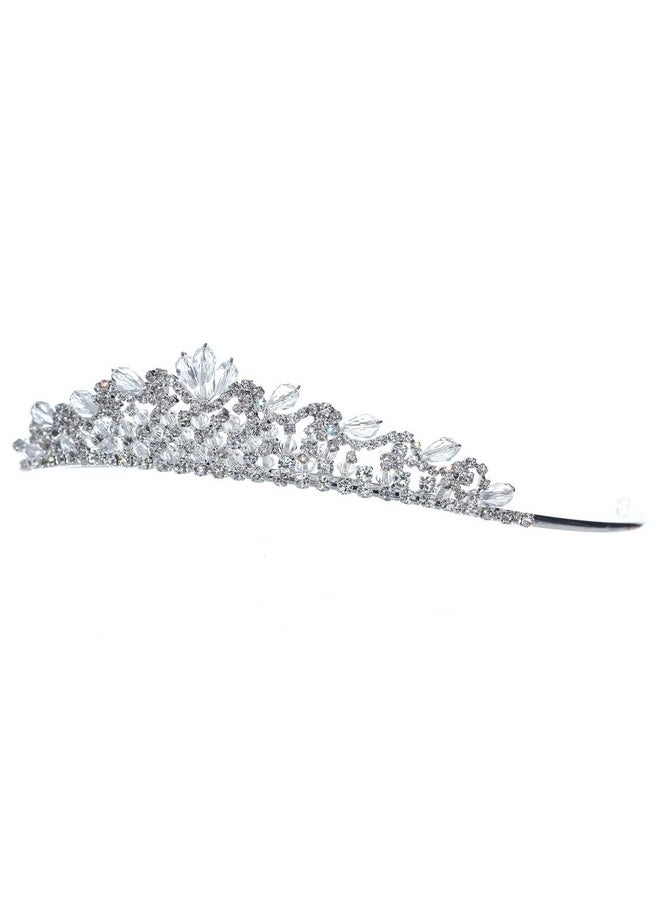 SAMKY Bridal Headpieces Rhinestone Crystal Wedding Tiara For Women Royal Bride Accessories  - Image 3