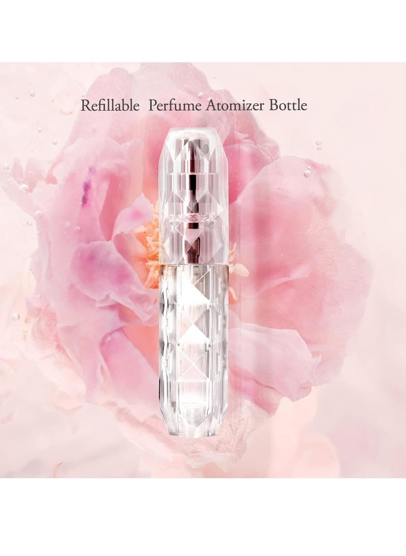 Oasisgalore - 4 pcs 5ml Diamond Design Refillable Perfume Atomizers, Portable Travel Spray Bottles - Image 1