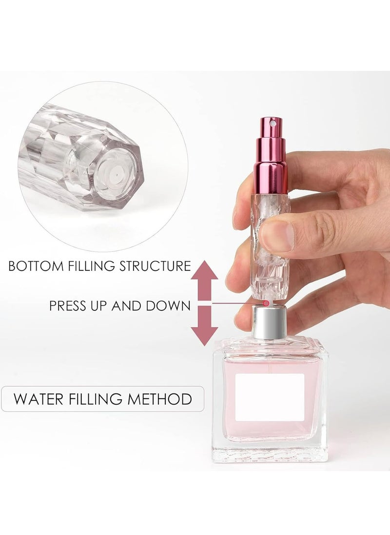 Oasisgalore - 4 pcs 5ml Diamond Design Refillable Perfume Atomizers, Portable Travel Spray Bottles - Image 1