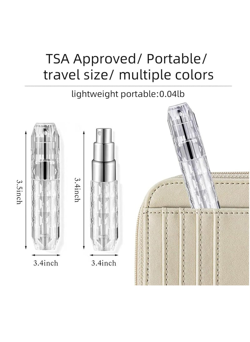 Oasisgalore - 4 pcs 5ml Diamond Design Refillable Perfume Atomizers, Portable Travel Spray Bottles - Image 1