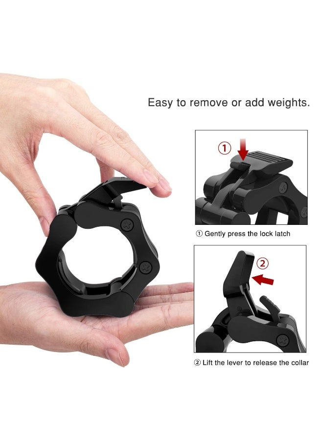 1 زوج أولمبي الشباك المشبك طوقات الإصدار السريع 2 بوصة مقاطع الشباك المتينة للتمرين ورفع الأثقال ورفع القوة وتدريب اللياقة البدنية والقوة (50 مم أسود) - Image 5