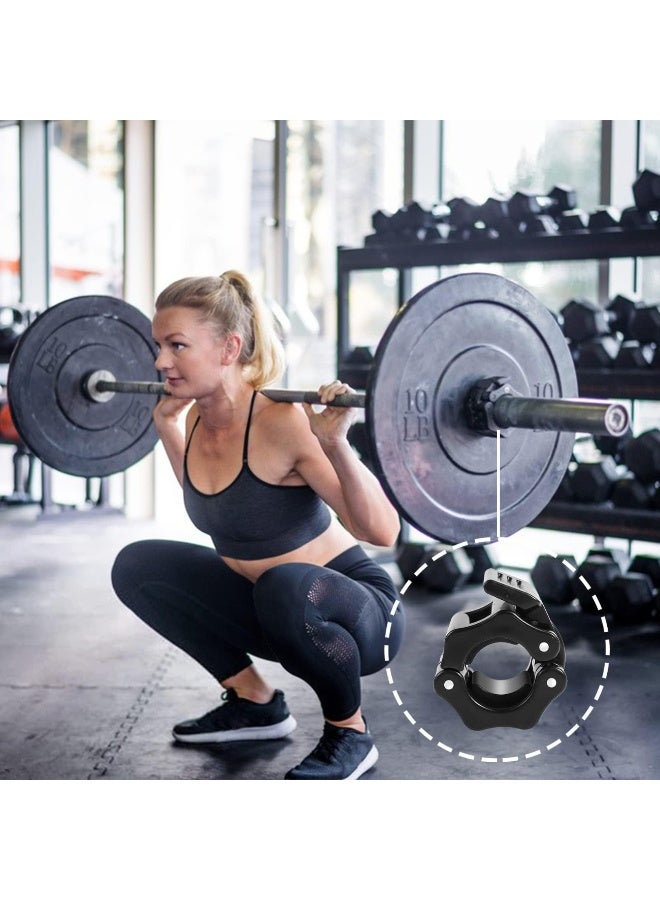 1 زوج أولمبي الشباك المشبك طوقات الإصدار السريع 2 بوصة مقاطع الشباك المتينة للتمرين ورفع الأثقال ورفع القوة وتدريب اللياقة البدنية والقوة (50 مم أسود) - Image 2