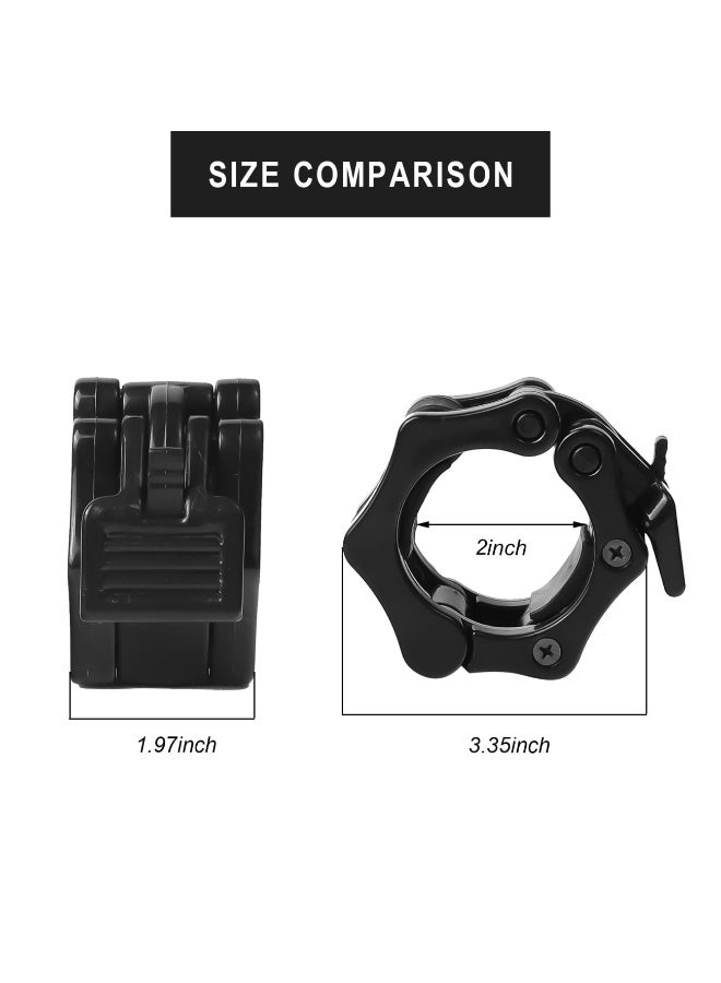 1 زوج أولمبي الشباك المشبك طوقات الإصدار السريع 2 بوصة مقاطع الشباك المتينة للتمرين ورفع الأثقال ورفع القوة وتدريب اللياقة البدنية والقوة (50 مم أسود) - Image 3