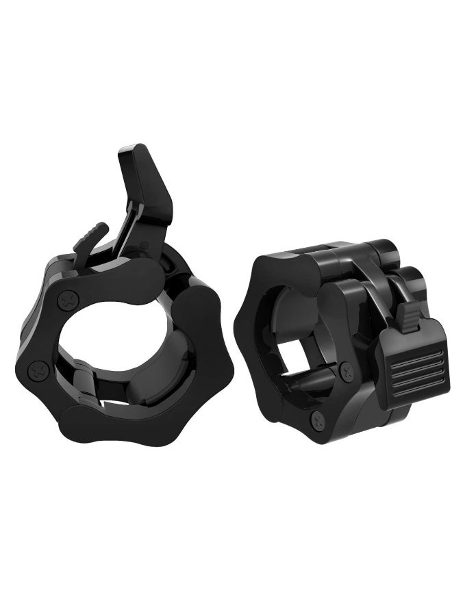 1 زوج أولمبي الشباك المشبك طوقات الإصدار السريع 2 بوصة مقاطع الشباك المتينة للتمرين ورفع الأثقال ورفع القوة وتدريب اللياقة البدنية والقوة (50 مم أسود) - Image 1