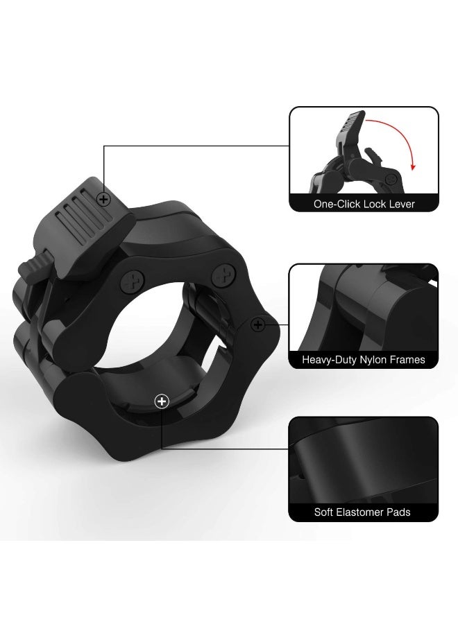 1 زوج أولمبي الشباك المشبك طوقات الإصدار السريع 2 بوصة مقاطع الشباك المتينة للتمرين ورفع الأثقال ورفع القوة وتدريب اللياقة البدنية والقوة (50 مم أسود) - Image 4