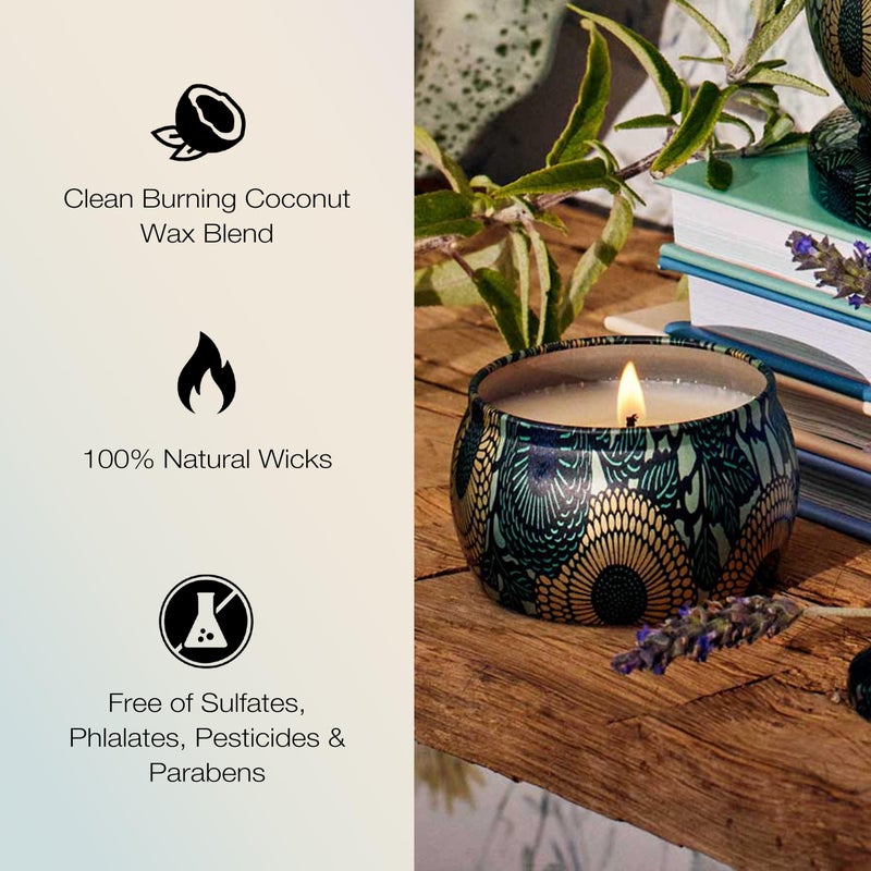 Voluspa French Cade Lavender, Mini Tin Candle, 4 oz, 25 Hour Burn Time, Coconut Wax for Clean Burning, Handcrafted in The USA - Image 4