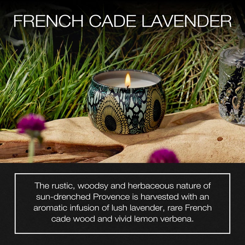 Voluspa French Cade Lavender, Mini Tin Candle, 4 oz, 25 Hour Burn Time, Coconut Wax for Clean Burning, Handcrafted in The USA - Image 2