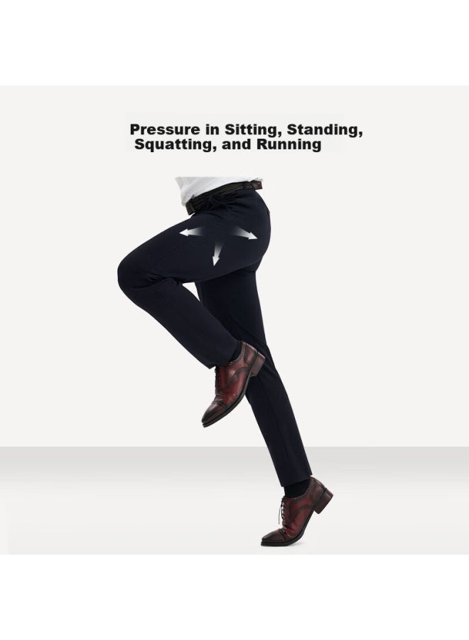 Ouding First-class Black Diamond Dress Pants For Men, Easy-care High-elasticity Wrinkle-resistant Business Casual Trousers, Black Diamond, Size 30 - Image 4
