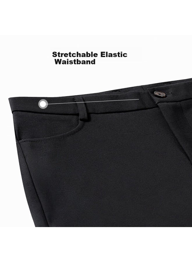 Ouding First-class Black Diamond Dress Pants For Men, Easy-care High-elasticity Wrinkle-resistant Business Casual Trousers, Black Diamond, Size 30 - Image 3