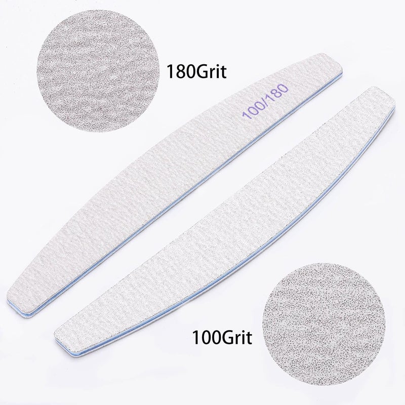 BTYMS Nail Files for Acrylic Nails 100/180 Grit，25 Pieces Double Sided Emery Boards Limas Profesional Manicure Buffer Nails File - Image 2